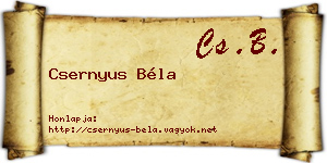 Csernyus Béla névjegykártya
