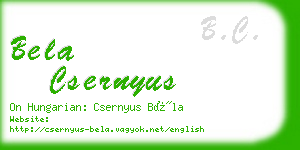 bela csernyus business card